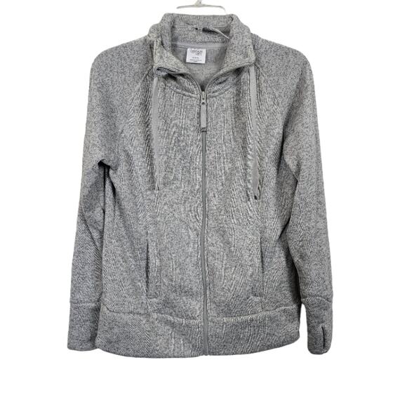 Danskin Now Women's Gray Full Zip Long Sleeve Lightweight Jacket Cozy Fuzzy M - Picture 1 of 14